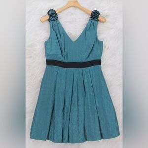 NWT! Adriana Papell Women’s Size 6P Teal Blue Fit & Flare V-back cocktail dress